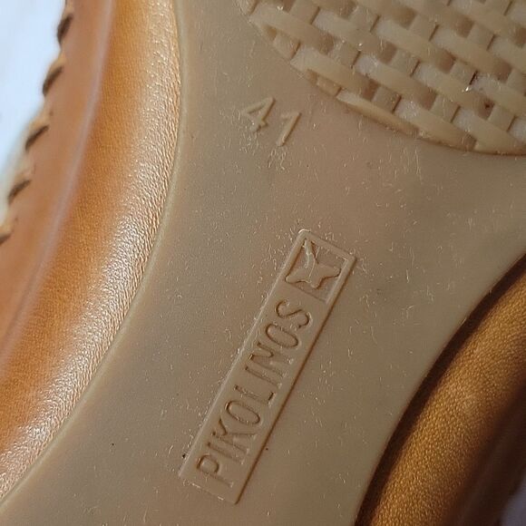 PIKOLINOS Leather Flower Wedge Sandals Puerto Vallerta Size 41 Nata - Picture 7 of 9